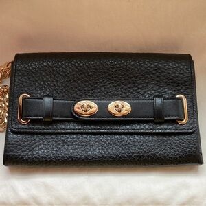 Coach Blake Pebbled Leather Double Turn-Lock Wristlet/Clutch
